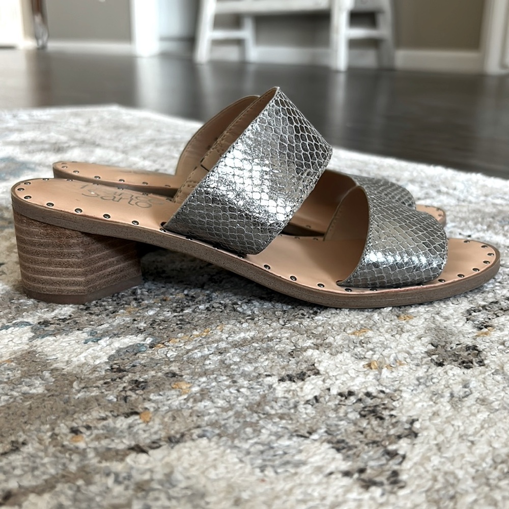 Franco Sarto Metallic Silver Heel Sandals